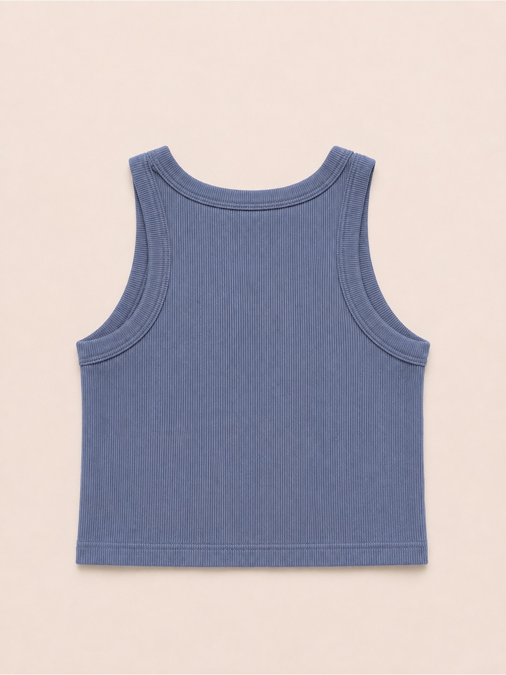 Blue Ribbed Halter Top - Picture 2 of 3